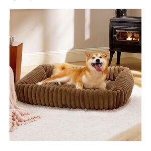 Bedsure Cozy Caramel Dog Bed, Size L, up to 60 lb dog